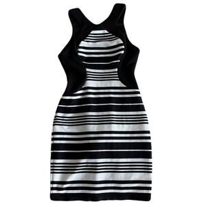 Teeze Me Black/White Stripe Sleeveless Pencil Dress - Junior Size 5